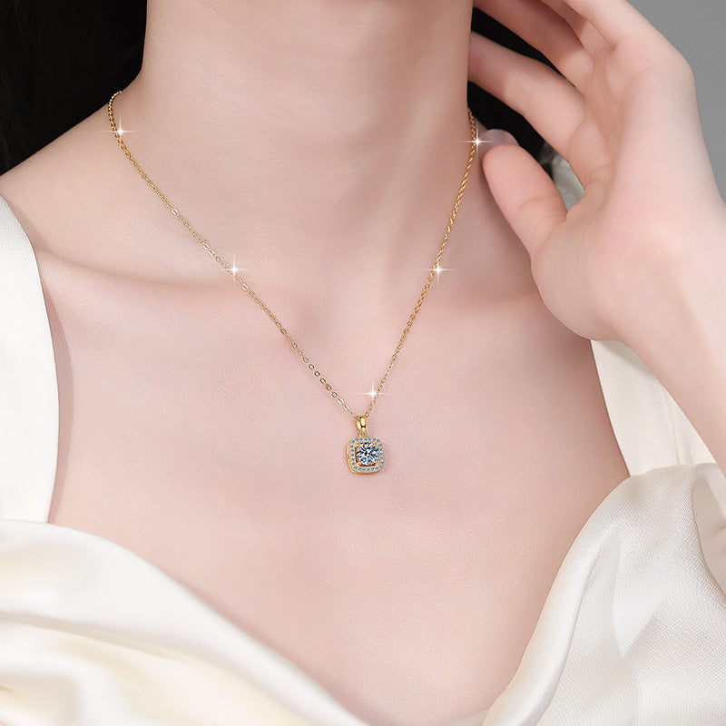 Sterling Silver Square Pendant Necklace