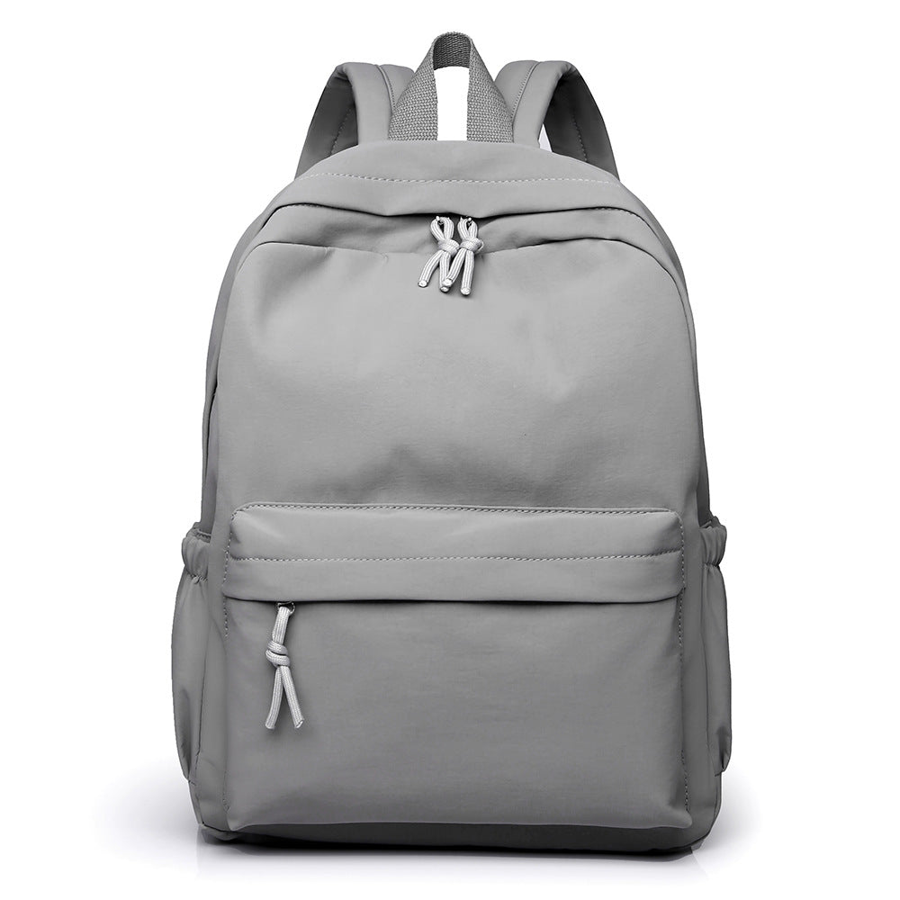 Simple Solid Color Nylon Backpack