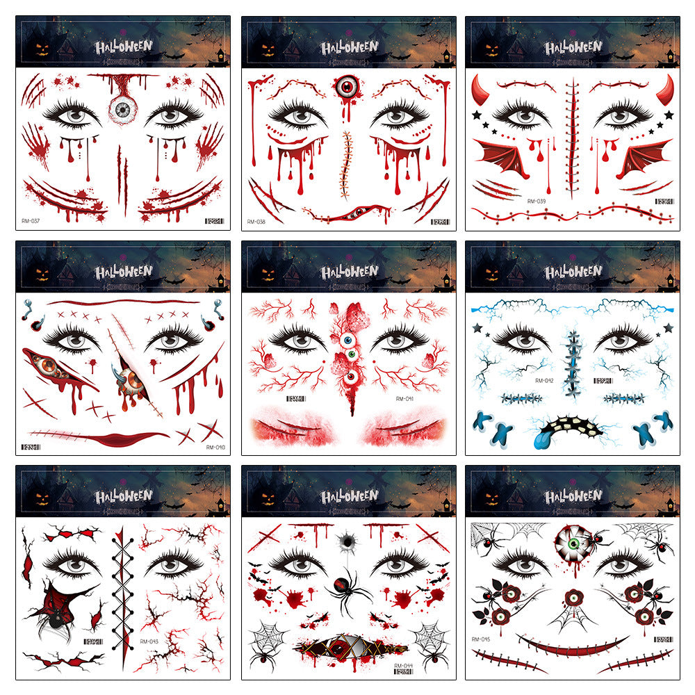Halloween Scar Face Stickers Horror Makeup Set