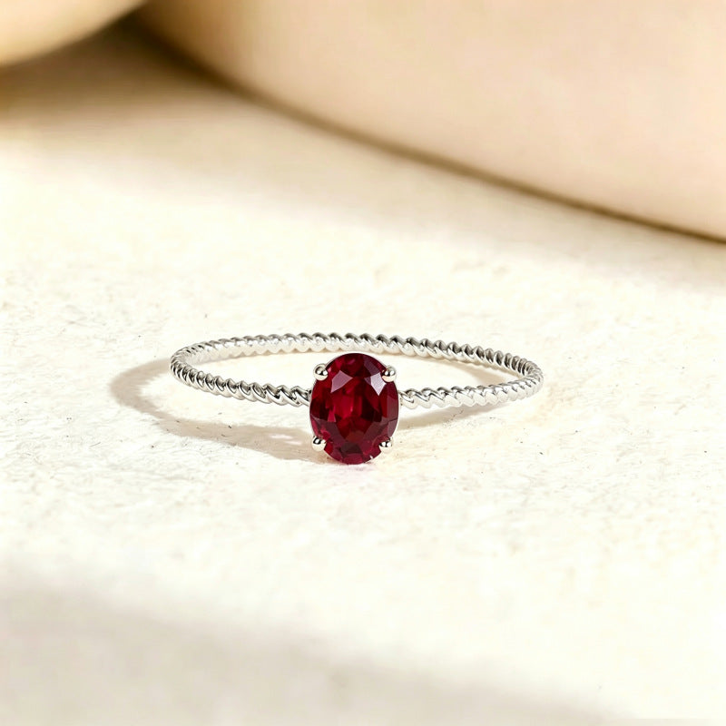 Natural Birthstone Gemsterling Silver Ring