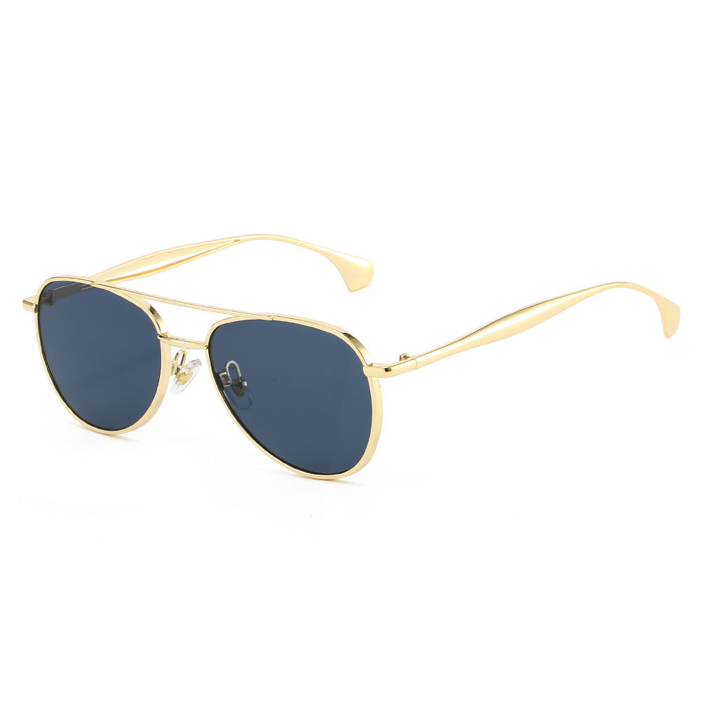 Double-Beam Gradient Metal Frame Sunglasses
