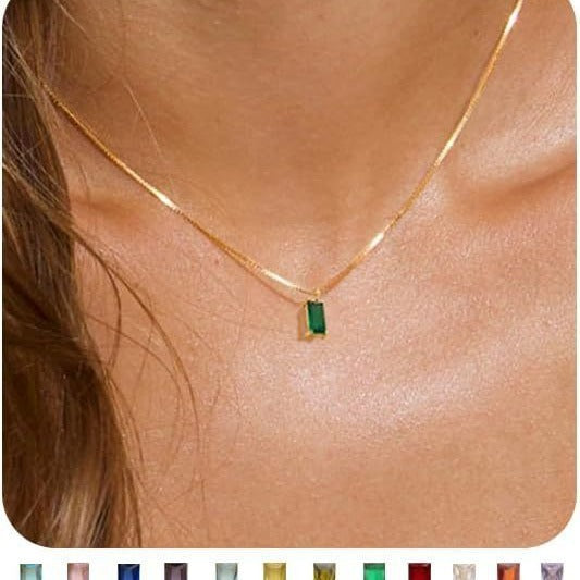 Gold-Plated Imitation Gold December Birthstone Birthstone Pendant Necklace