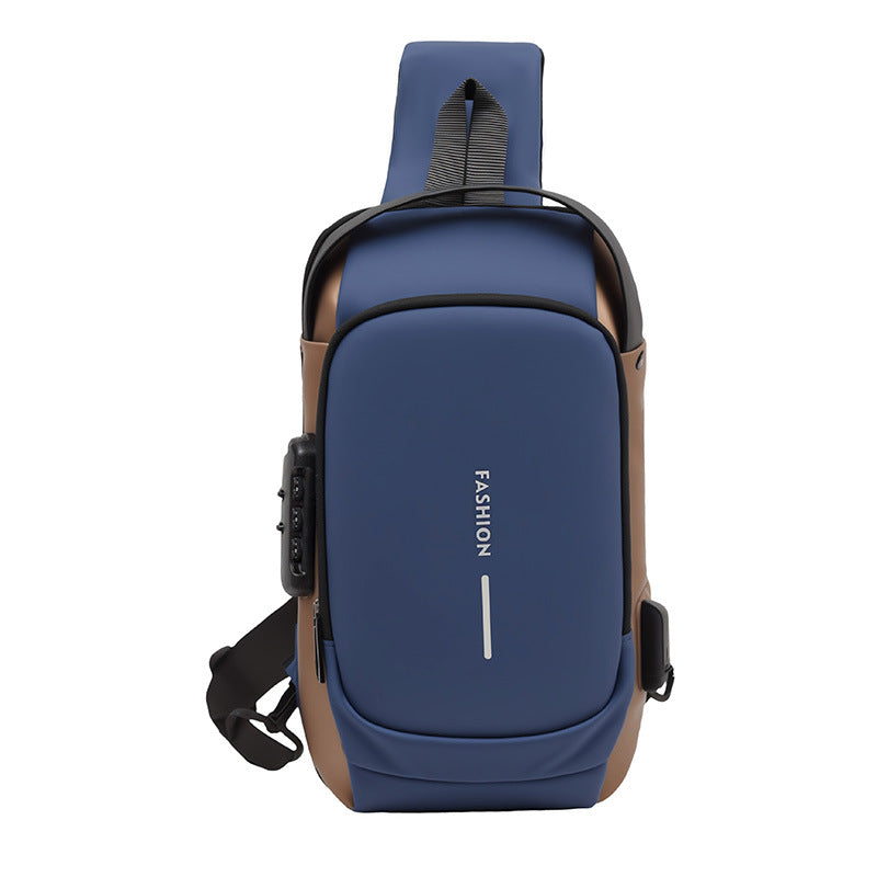 Mens Anti-Theft USB Charging Crossbody Bag