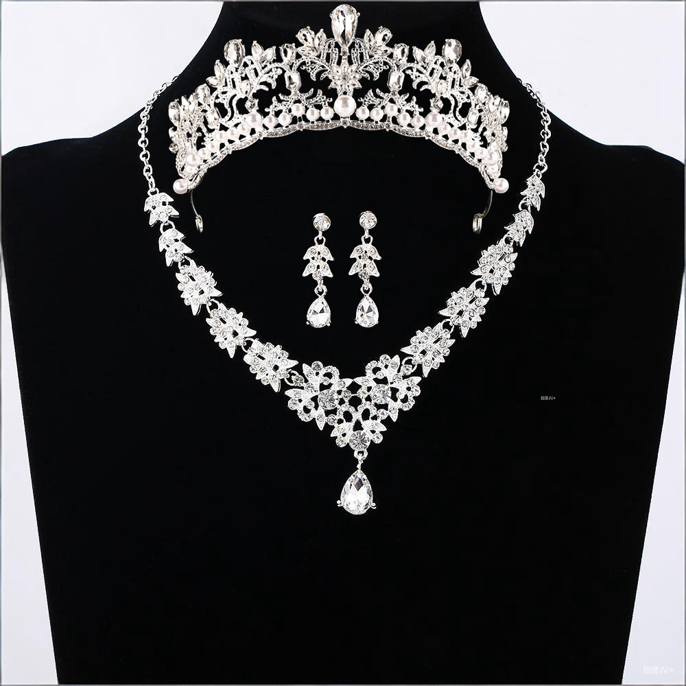 Bridal Crown Tiara Three-Piece Set