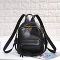 Genuine Leather Backpack Women First Layer Cowhide Retro Solid Color Student Schoolbag