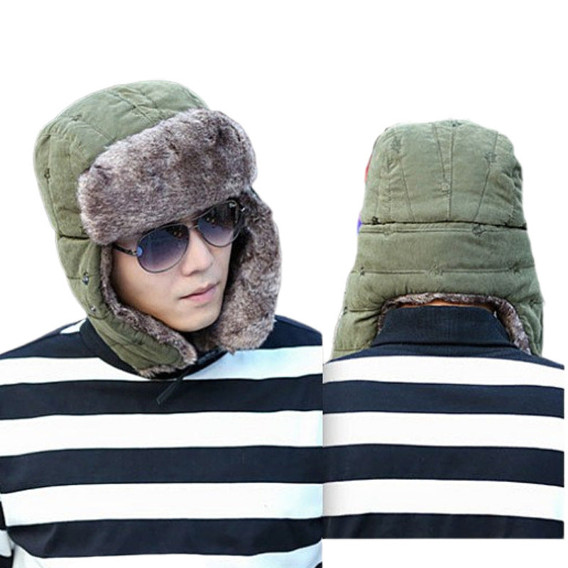 Men Women Embroidered Fleece Lined Winter Ski Hat with Face Mask