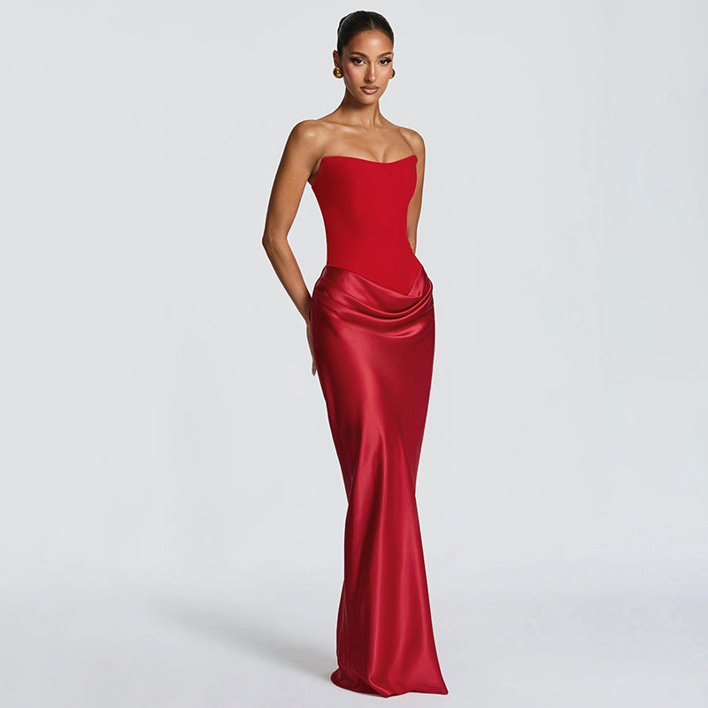 Elegant Sleeveless Ribbon Accent Bodycon Dress