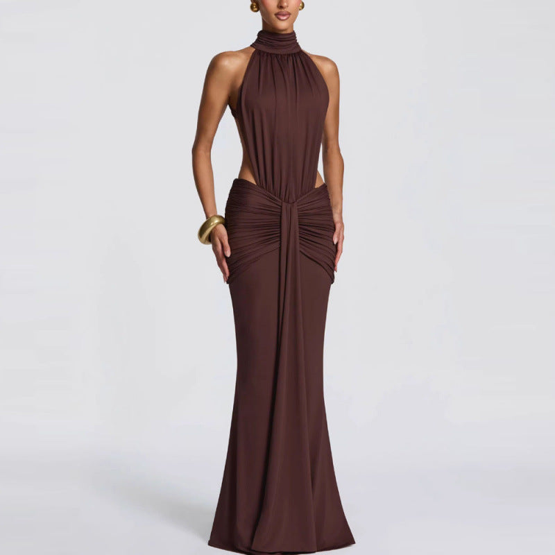 Elegant High Neck Bodycon Long Dress