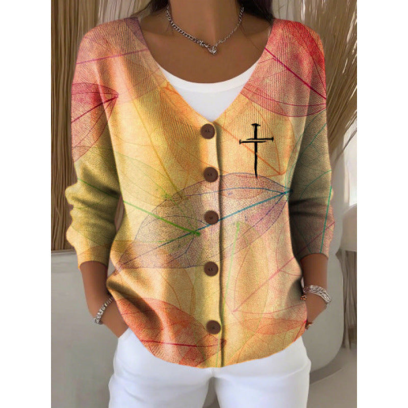 Women's 3D Floral V-Neck Knit Dress