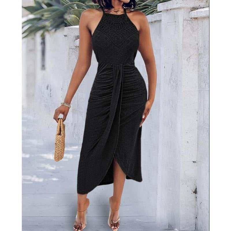 Halter-neck sleeveless dress