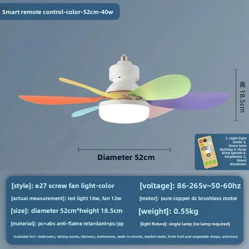Six-blade floral ceiling fan