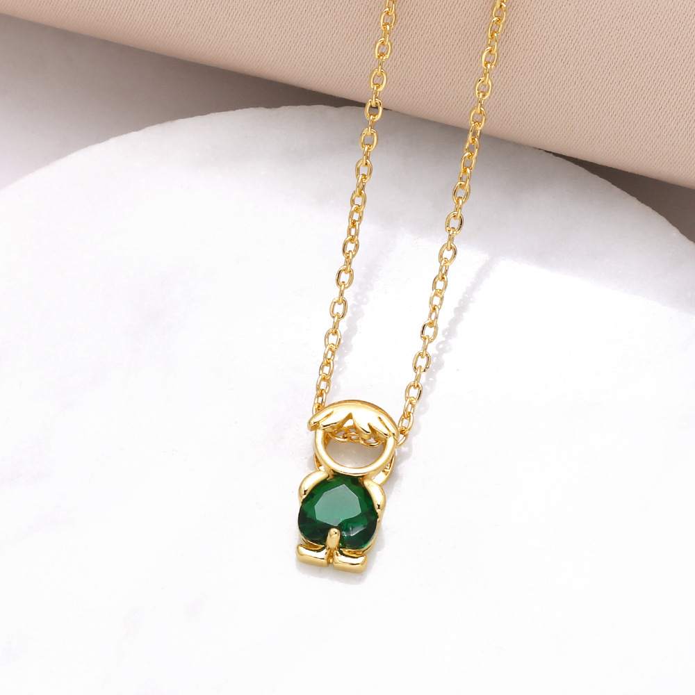 Hanging pendant necklace with hearts