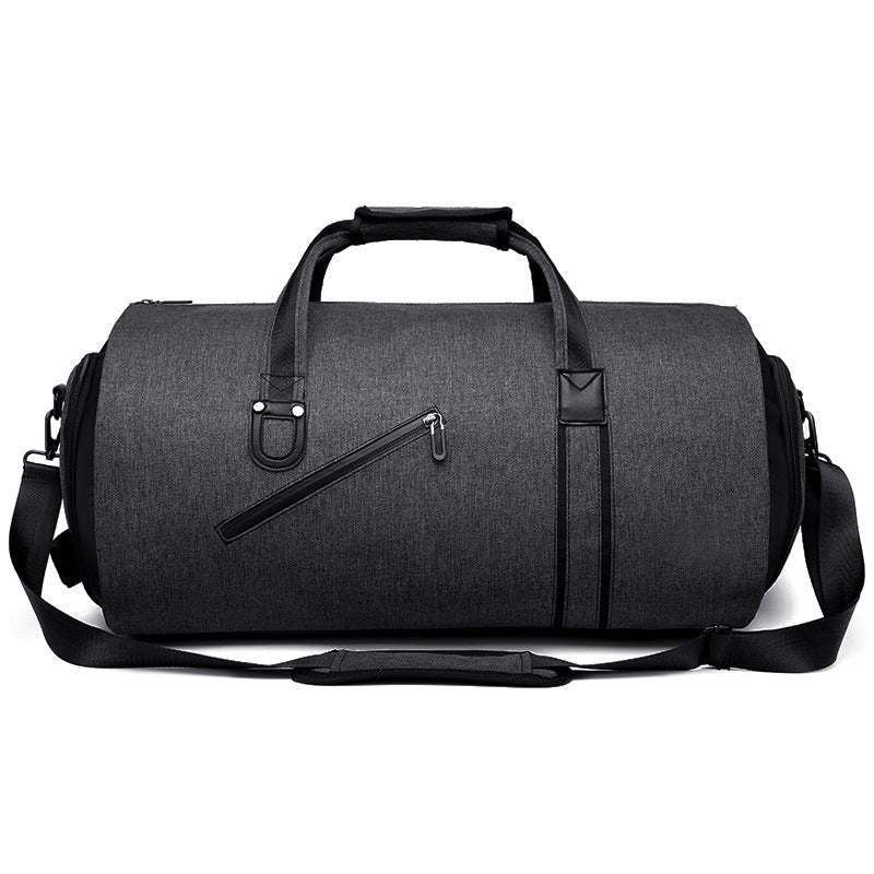 Portable folding bag with separate dry and wet compartments