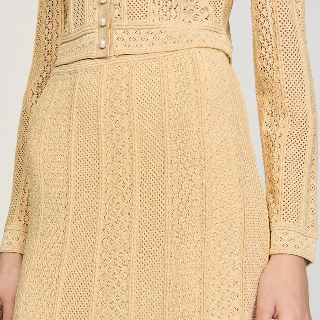 Women's long-sleeved knitted two-piece dress set