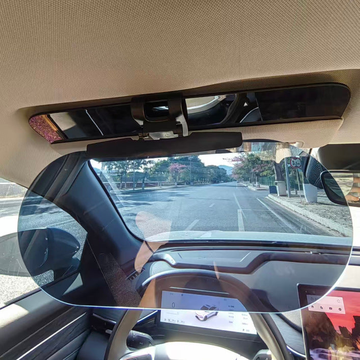 Car Sun Visor Anti-Glare Mirror Day Night Driving Eye Protection Clip-On Universal