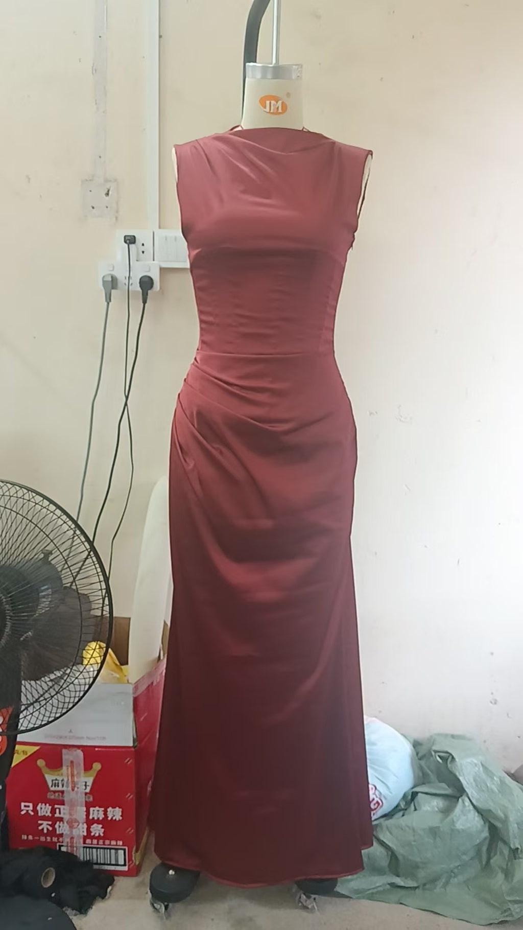 Women's Asymmetrical Fishtail Dress Half-High Collar Sleeveless Long Gown