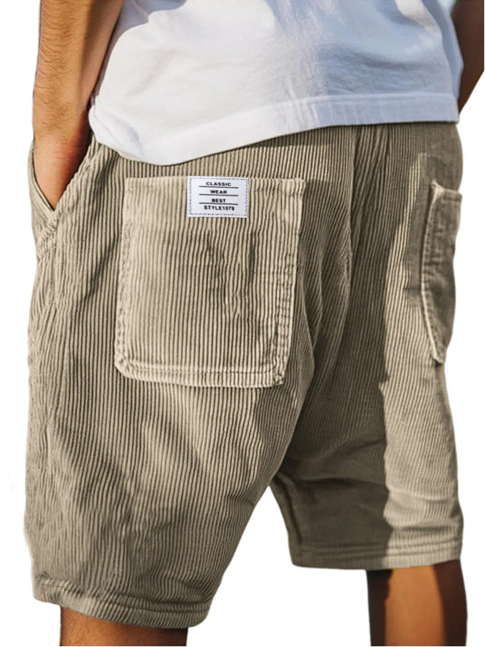 New Style Cross-Border Foreign Trade Men's Fashion American-Style Multi-Pocket Vintage Corduroy Shorts