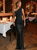 Elegant One-Shoulder Long Evening Dress