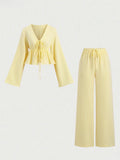 Striped Casual Two-Piece Suit Long Sleeve Loose Fit