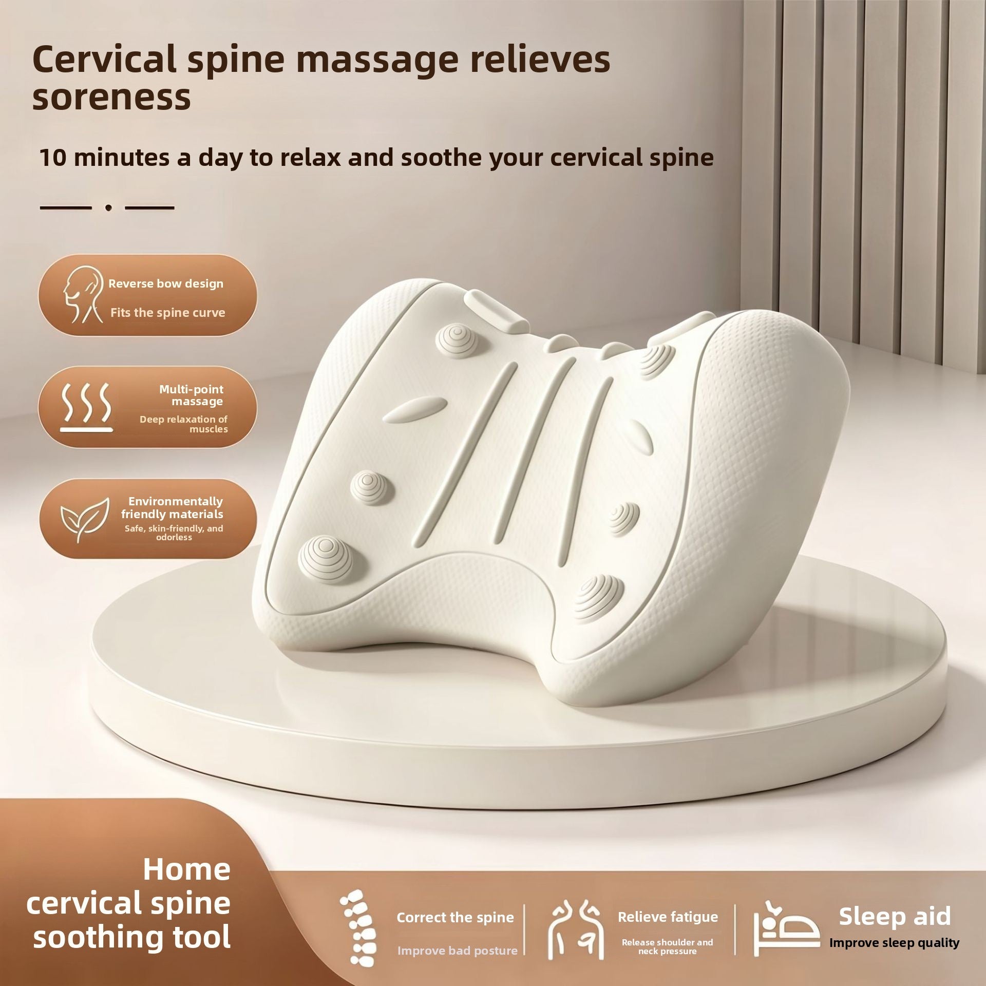 Cervical Support Massage Pillow