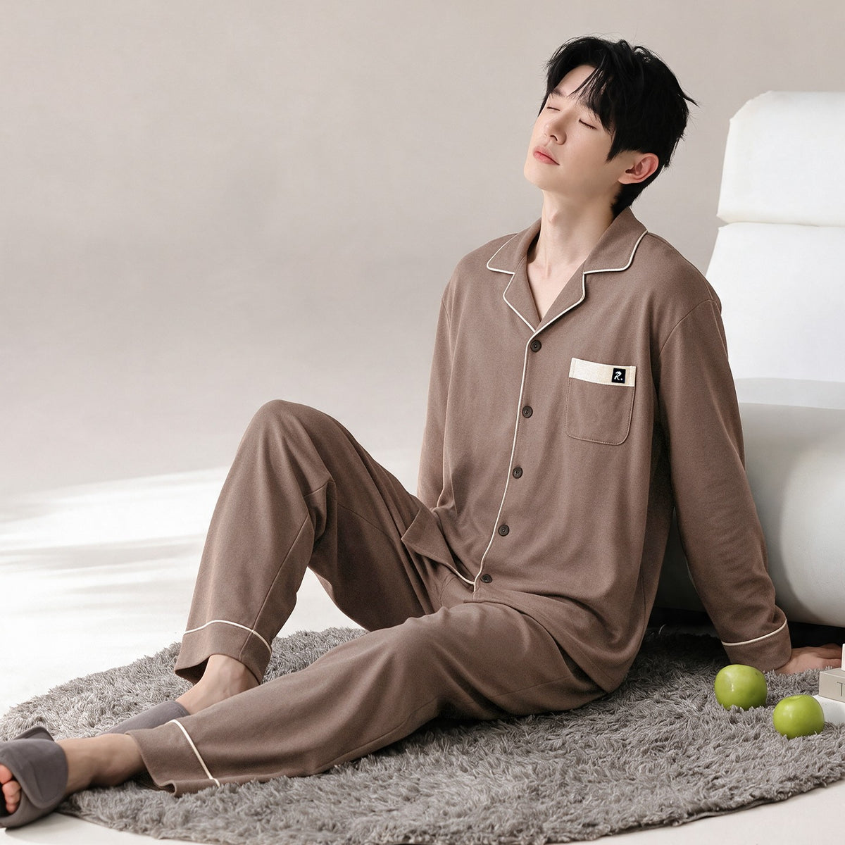 Men's 100% Pure Cotton Long-Sleeve Pajama