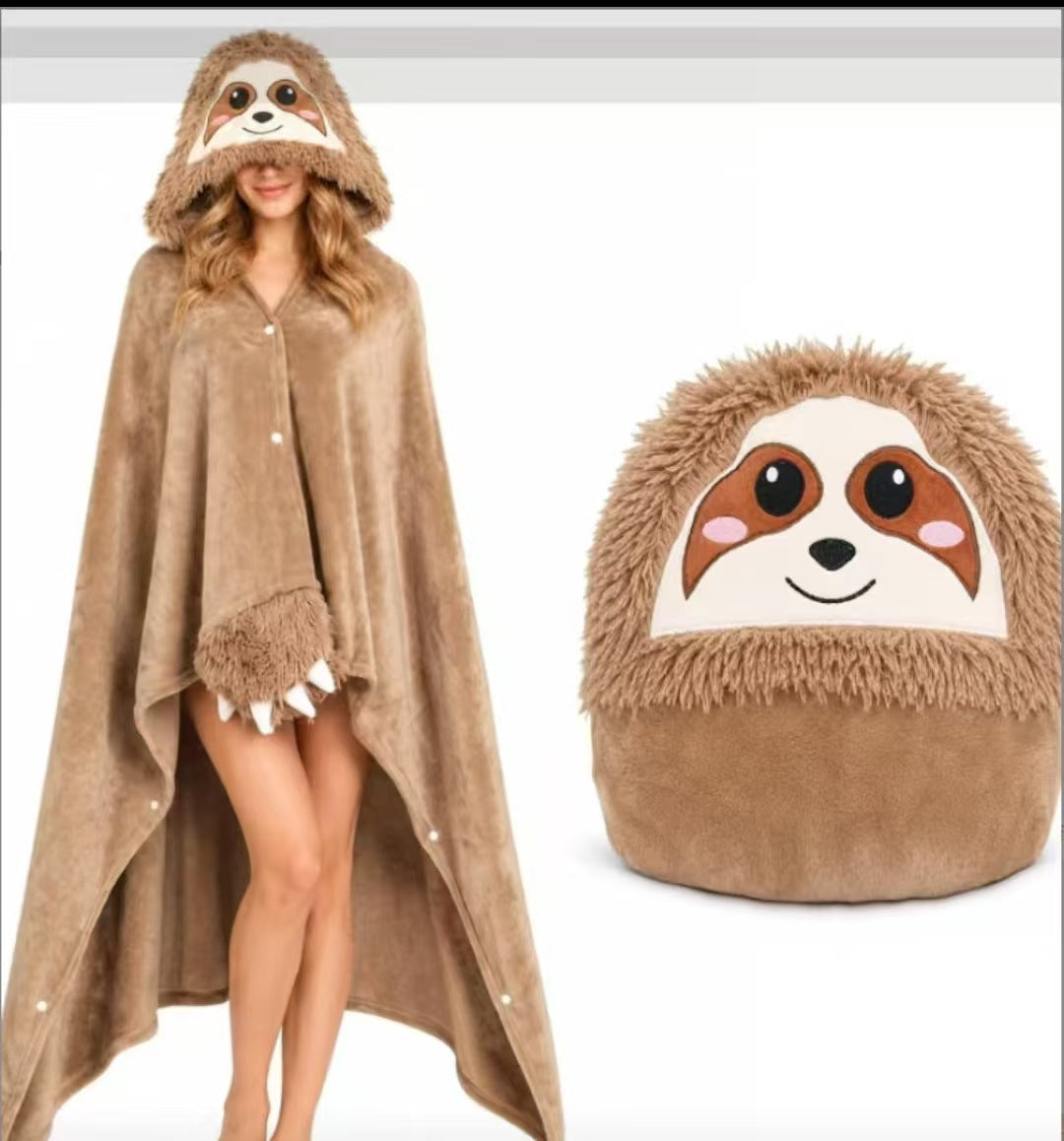 Hooded Animal Cape Blanket