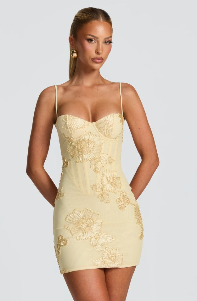 Women's V-Neck Backless Floral Dress