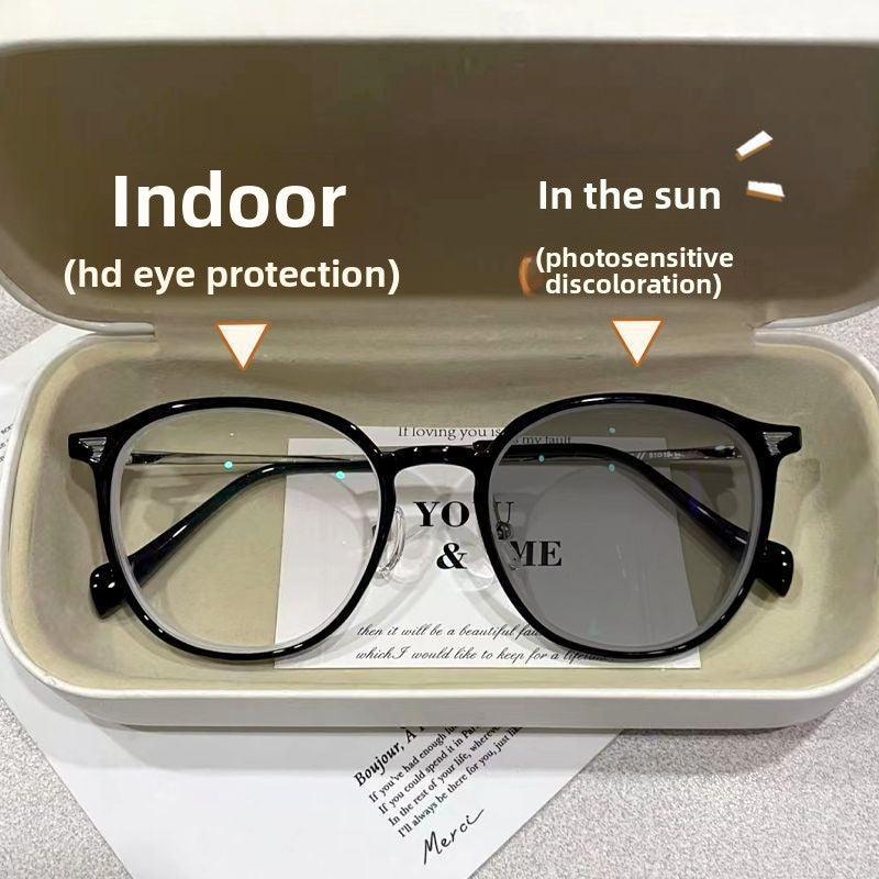 Photochromic Anti-Blue Light Oval Glasses