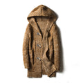 Loose-fitting, warm knit cardigan trench coat