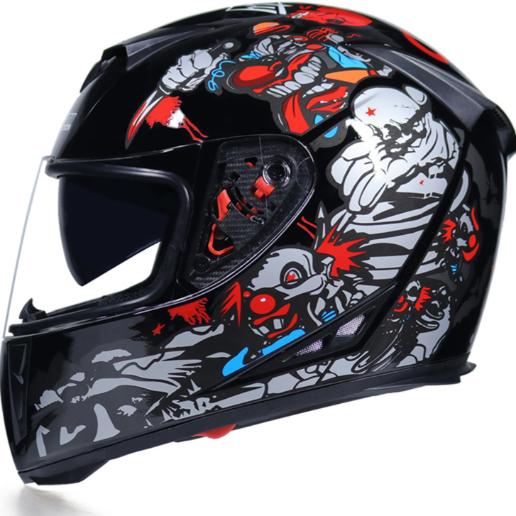 Full Face Bicycle Helmet with Dual Lenses