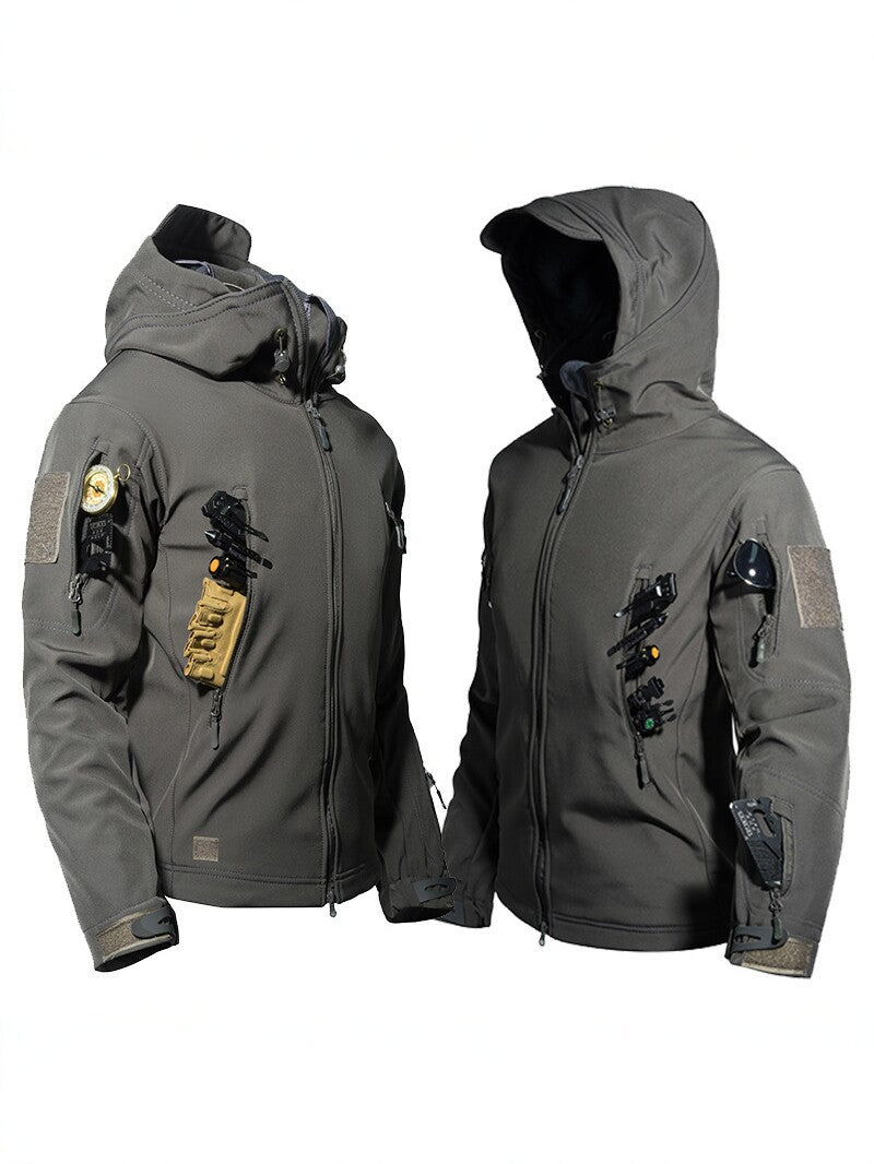 Mens Windproof Waterproof Fleece Lined Hooded Jacket