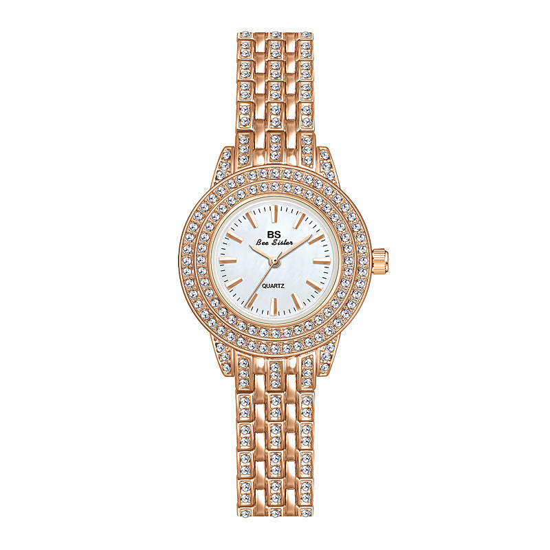 Luxury Diamond Women's Watch with Mother-of-Pearl Dial