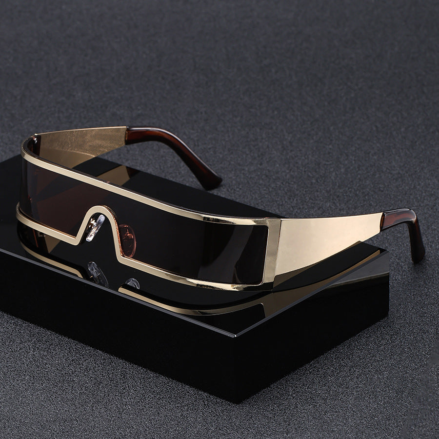 Futuristic Punk Metal Frame Sunglasses UV400 Windproof