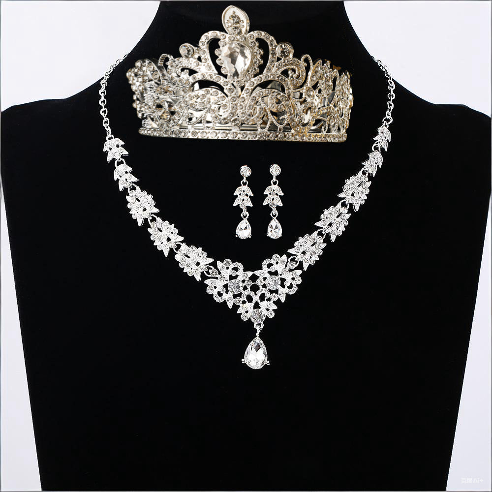 Bridal Crown Tiara Three-Piece Set
