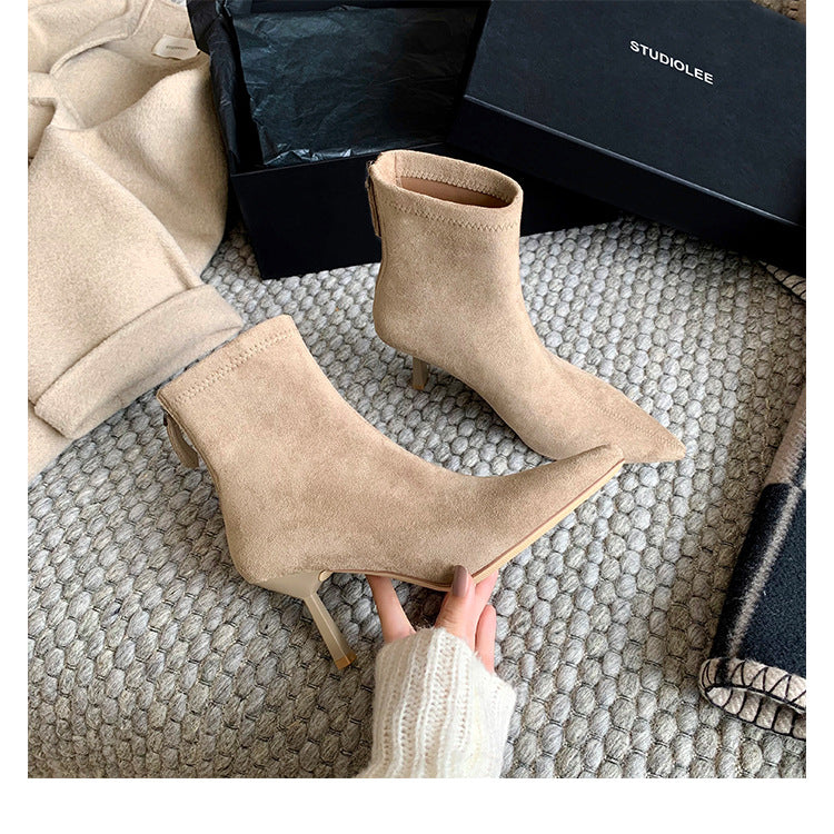 Womens Pointed Toe Stiletto Ankle Boots