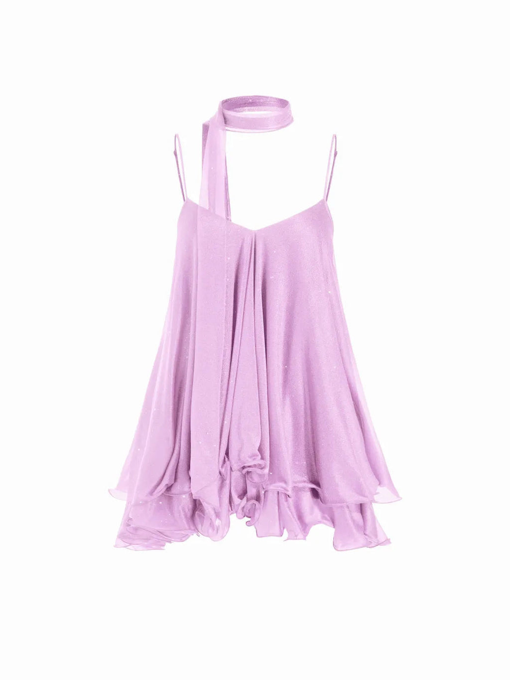 chiffon halter-neck dress