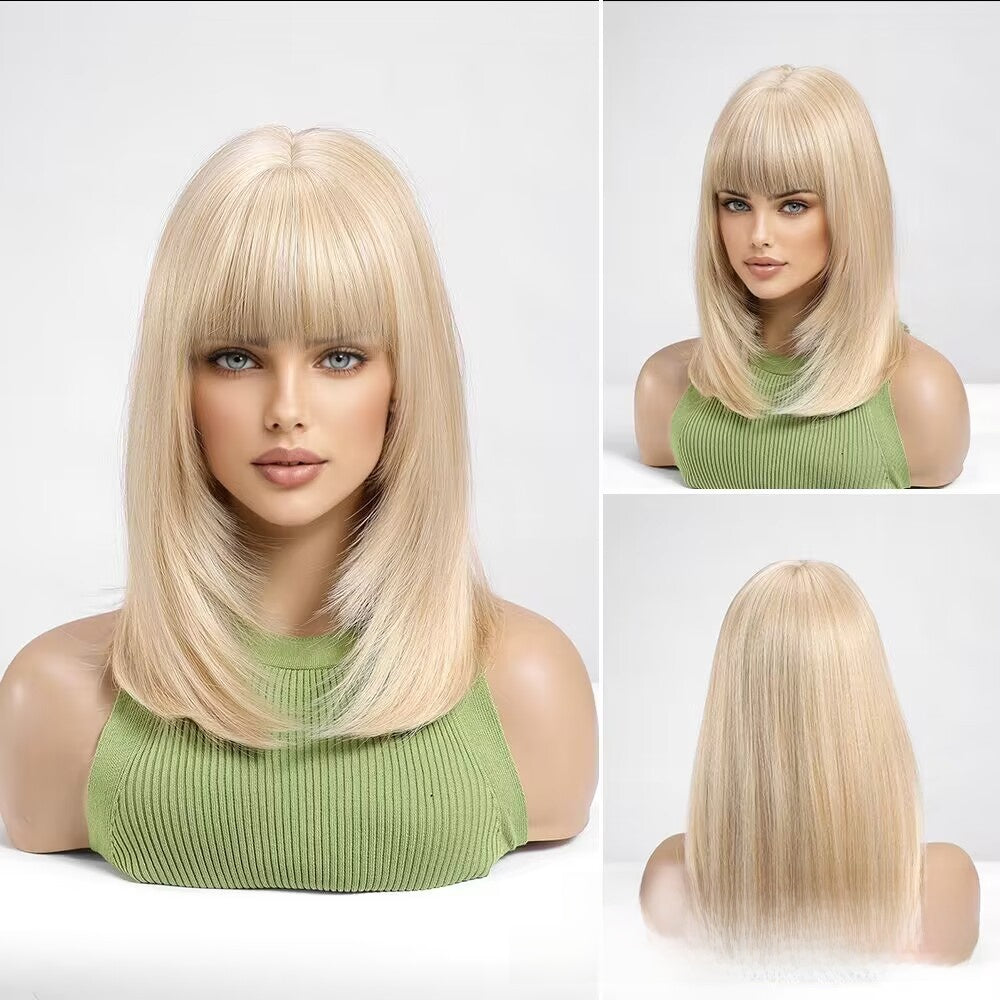 Short Straight Hair Wig with Bangs