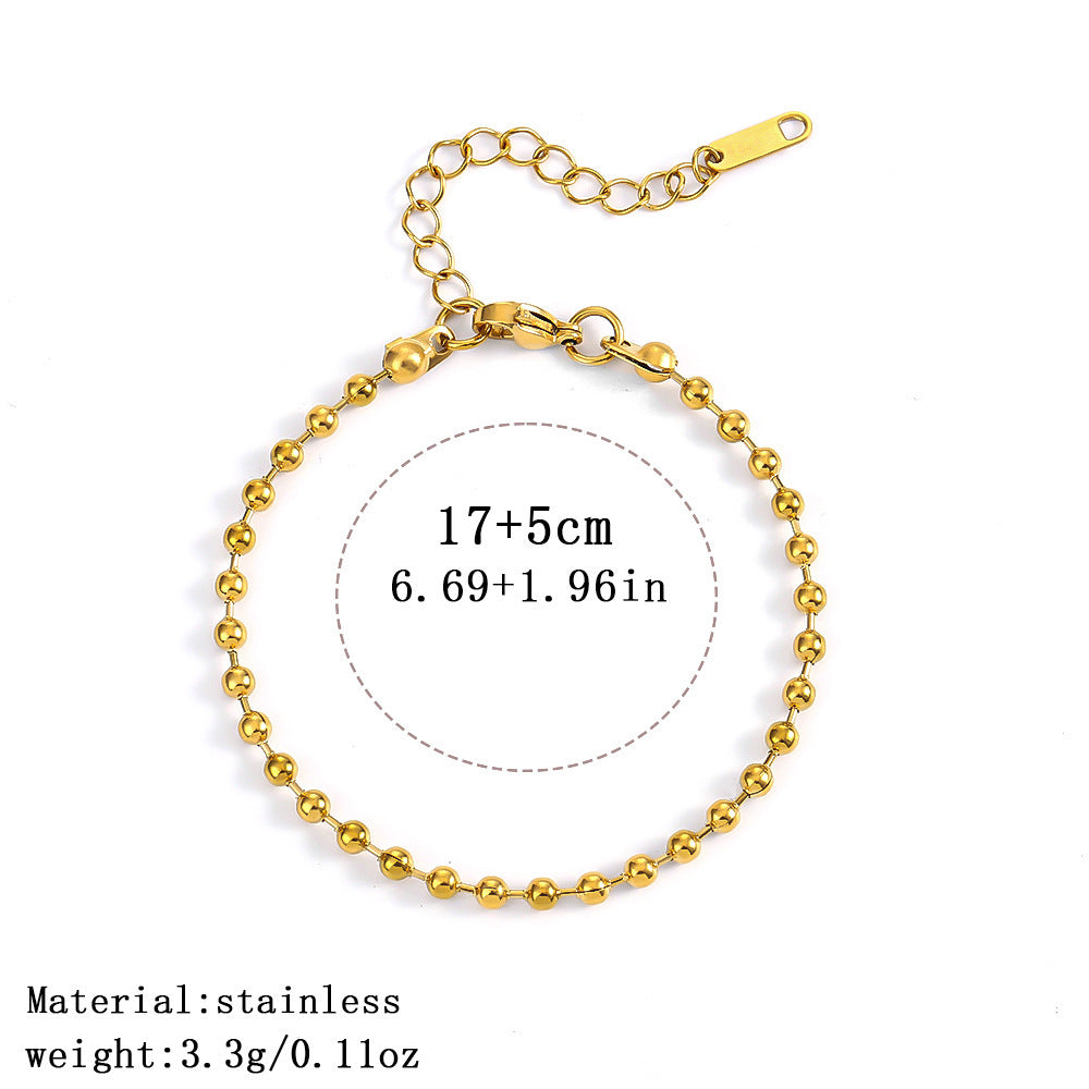 316L Titanium Steel Bracelet Waterproof Hypoallergenic Gold Plated Chain Jewelry for Men Women Unisex Fashion Accessories