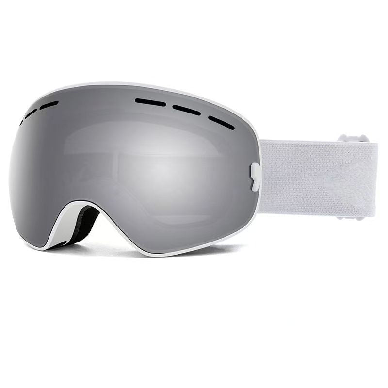 Double-Layer Spherical Ski Goggles with Myopia Insert Windproof Protection