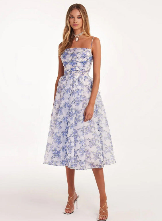 2026 New Spring and Summer Off-Shoulder European and American Women's Fashion Chiffon Fairy-Style Elegant Evening Dress