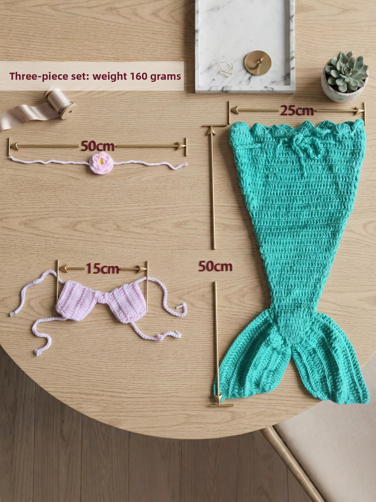 Baby Mermaid Photography Costume Knitted Newborn Outfit