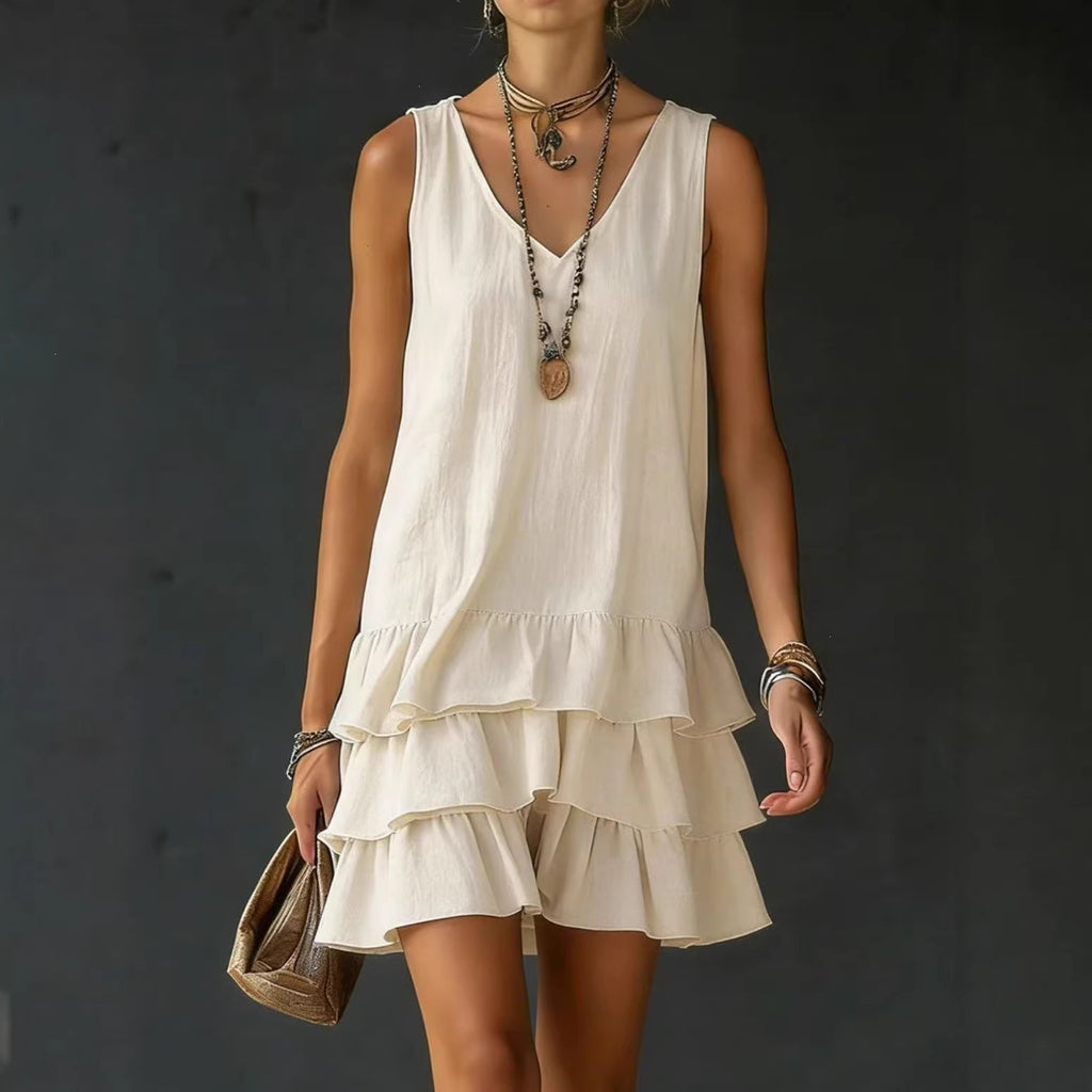 Sleeveless V-Neck A-Line Dress