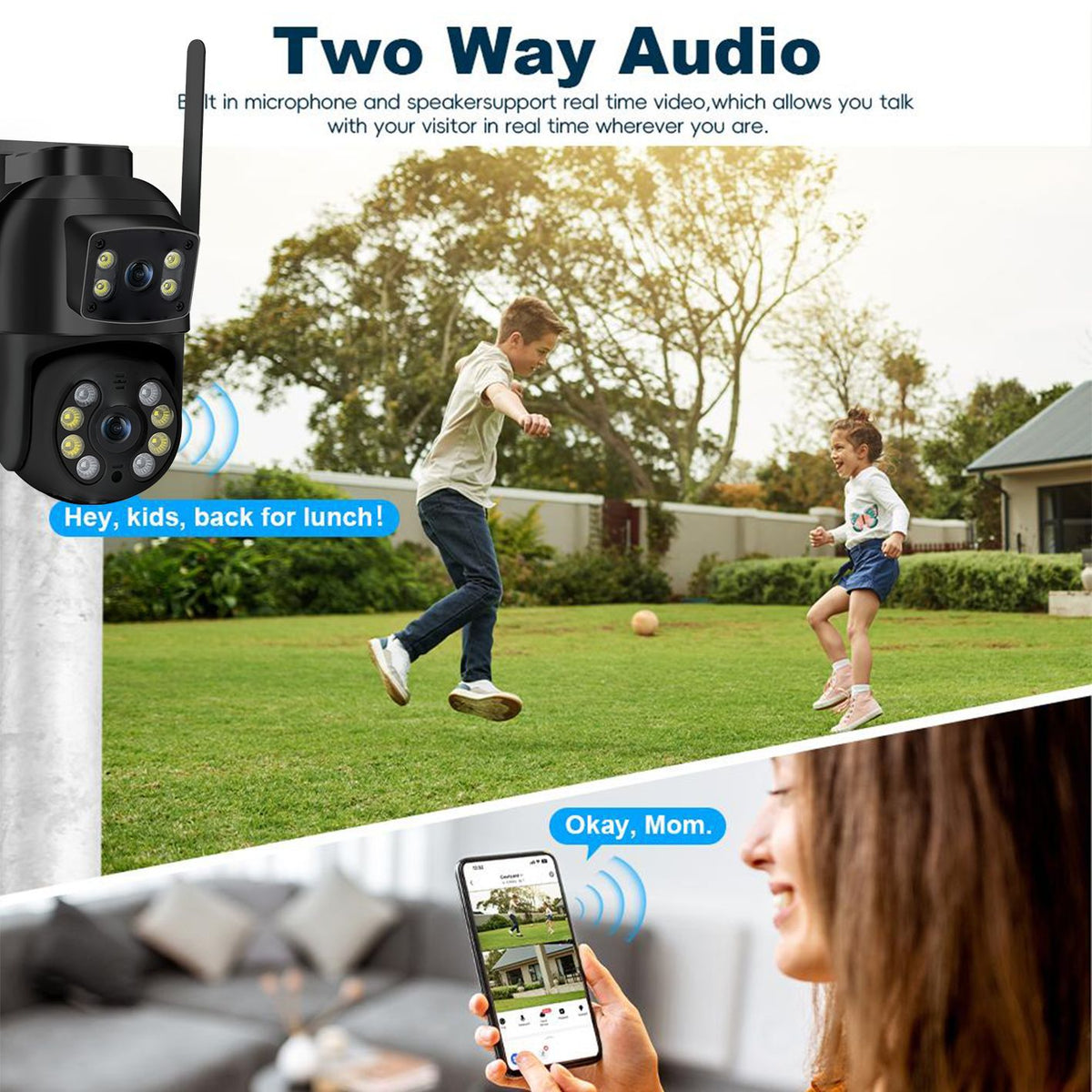 Wifi Security Camera 360 Panoramic View Waterproof