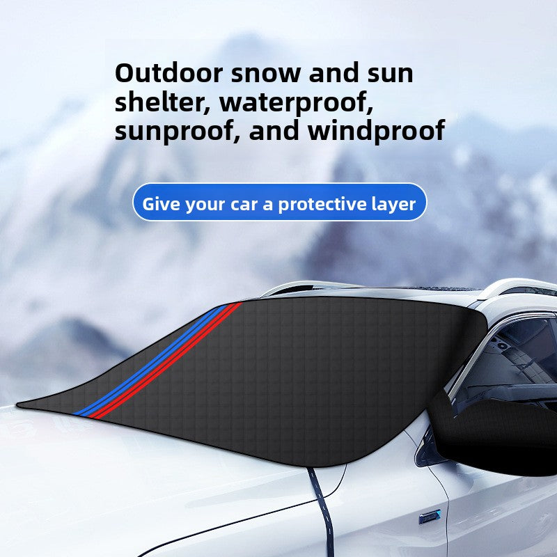 Double-Layer Aluminum Film Car Snow Shield Sun Rain Frost Protector Universal Fit for SUV Sedan