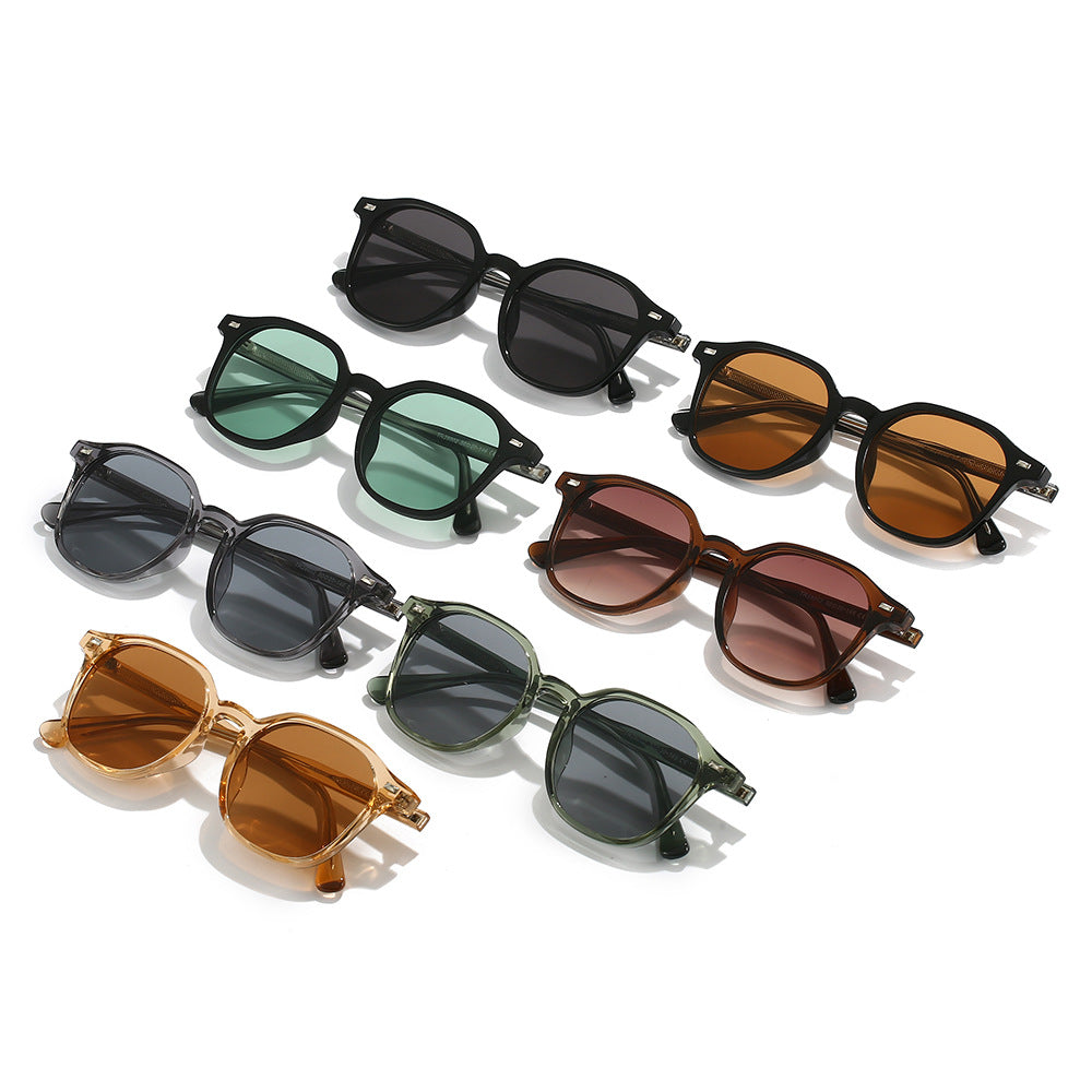 Retro Oval Frame Sunglasses with UV400 Protection