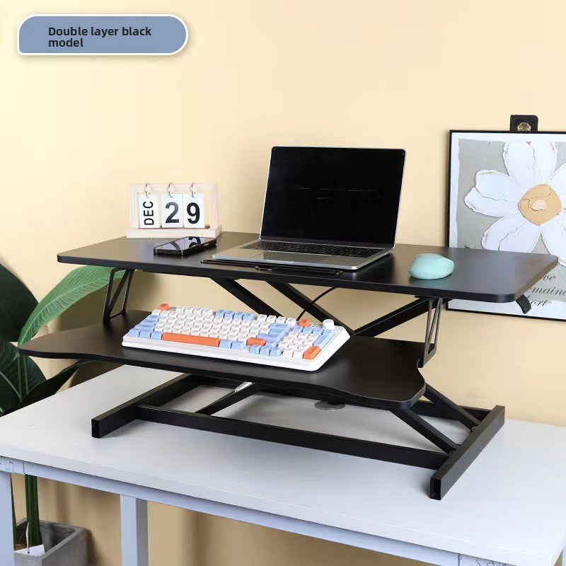 Pneumatic desktop computer desk
