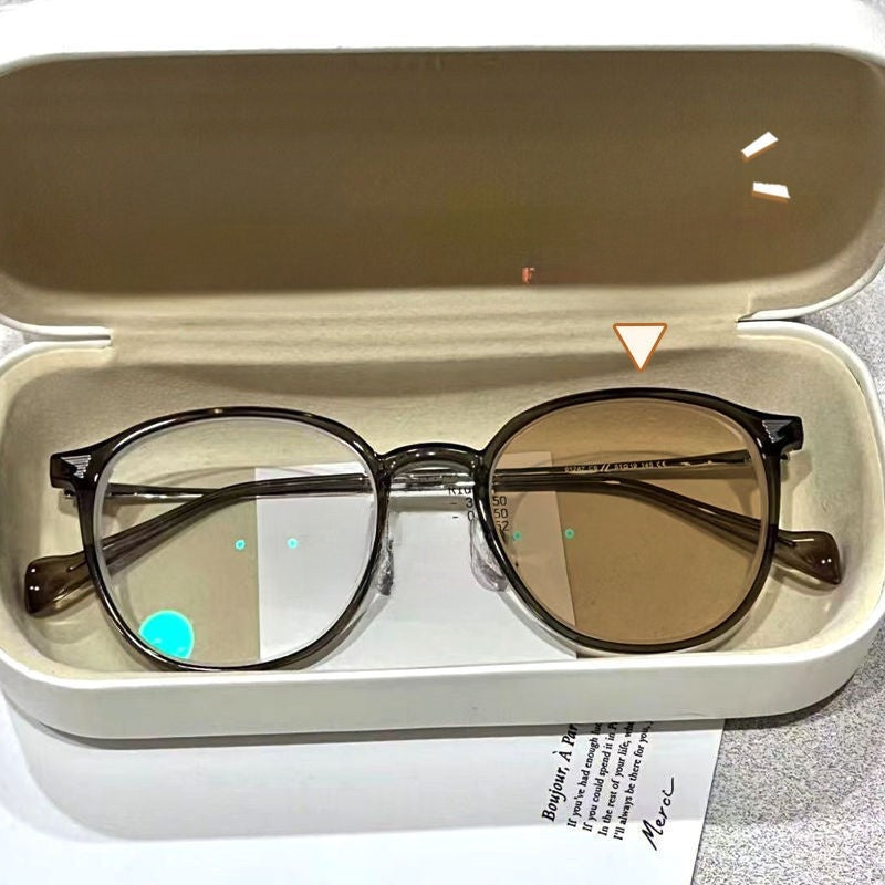 Photochromic Anti-Blue Light Oval Glasses