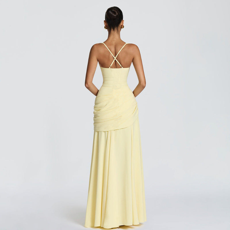 Elegant Solid Color Sleeveless Long Dress