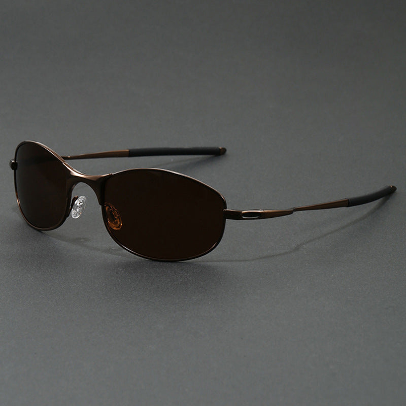 Retro Polarized Sunglasses for Men and Women UV400 Protection Metal Frame for Driving Fishing Cycling