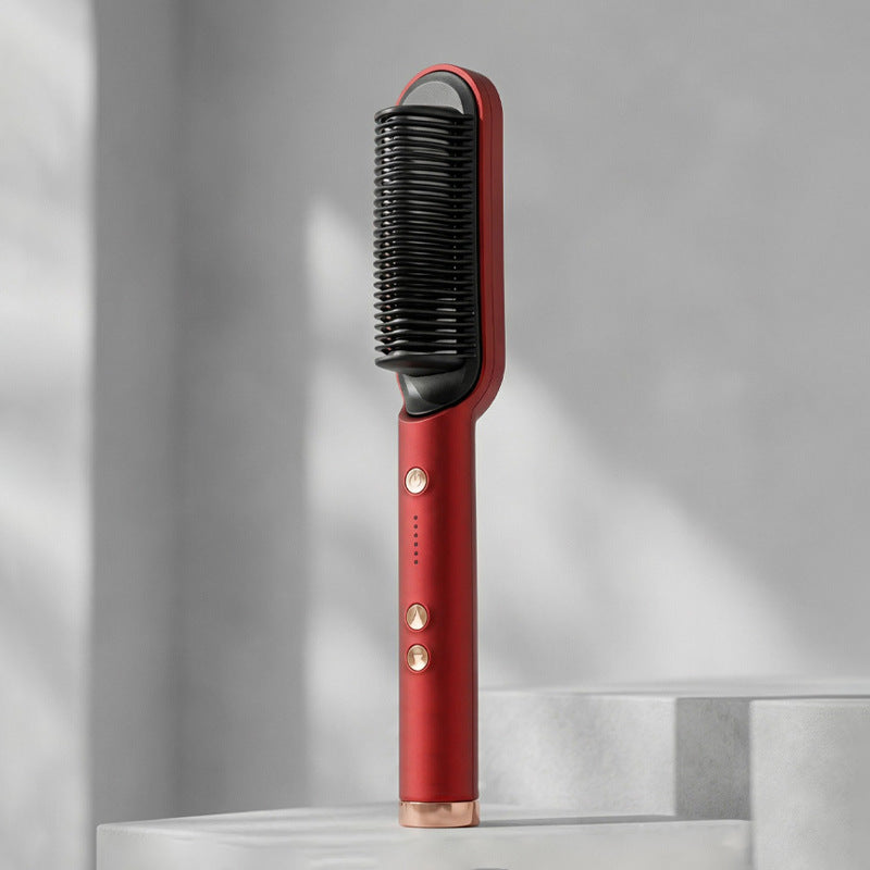 Negative Ion Hair Straightener and Curler Dual Function Styling Comb